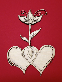 Laser cut wedding hearts
